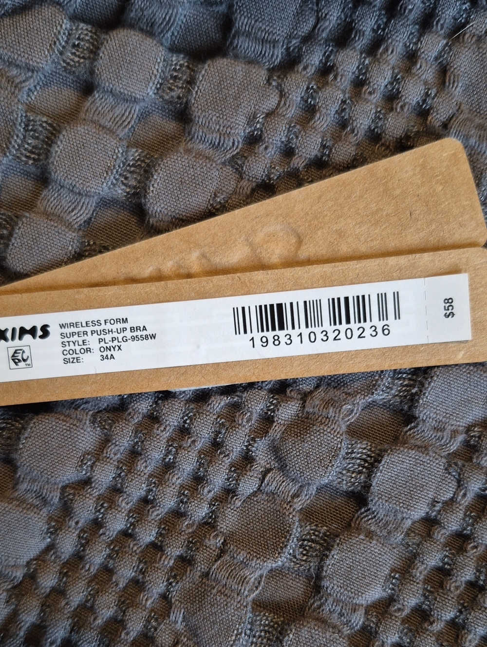SKIMS NWT Wireless Form Super Push Up Bra Onyx Black 34A - Picture 4 of 5